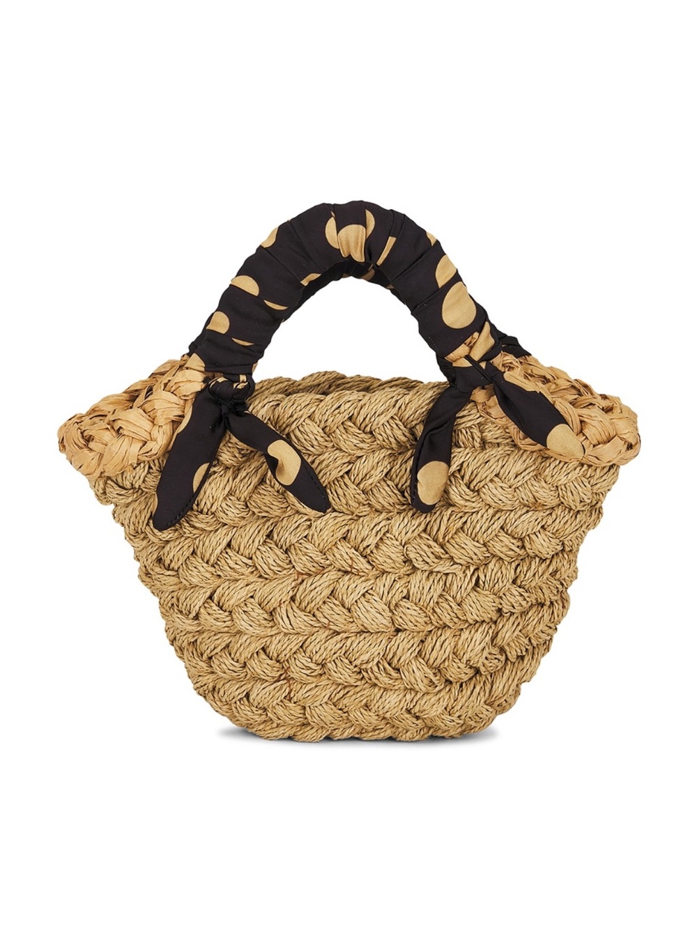 NWT SIMONMILLER twilly basket bag in polka dot and natural